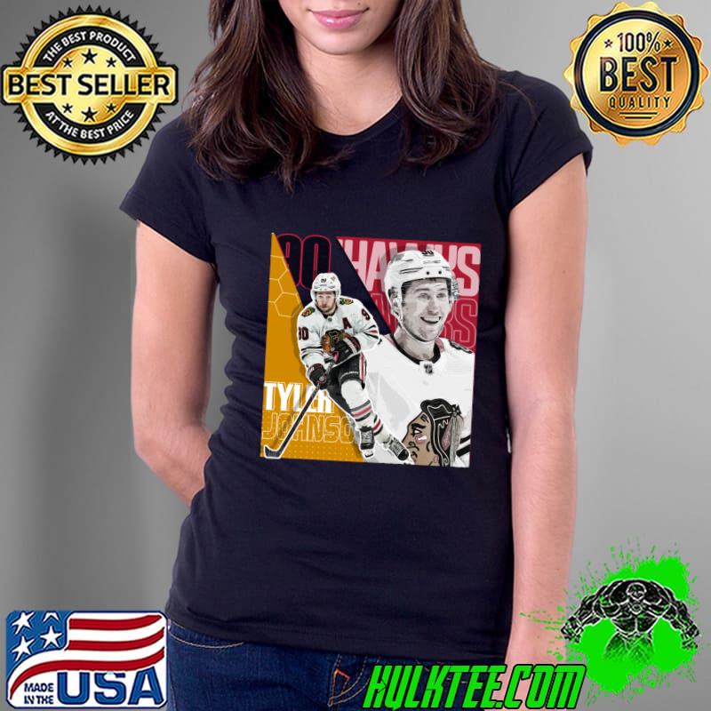 Tyler Johnson American professional ice hockey player for the Chicago Blackhawks T-Shirt Ladies Tee Tyler Johnson American professional ice hockey player for the Chicago Blackhawks T-Shirt Ladies Tee
