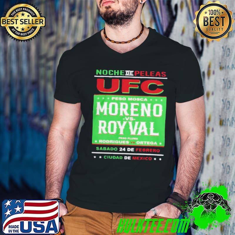 UFC Store Fanatics Branded Black Moreno vs. Royval 2 Fight Night Mexico City Matchup Shirt