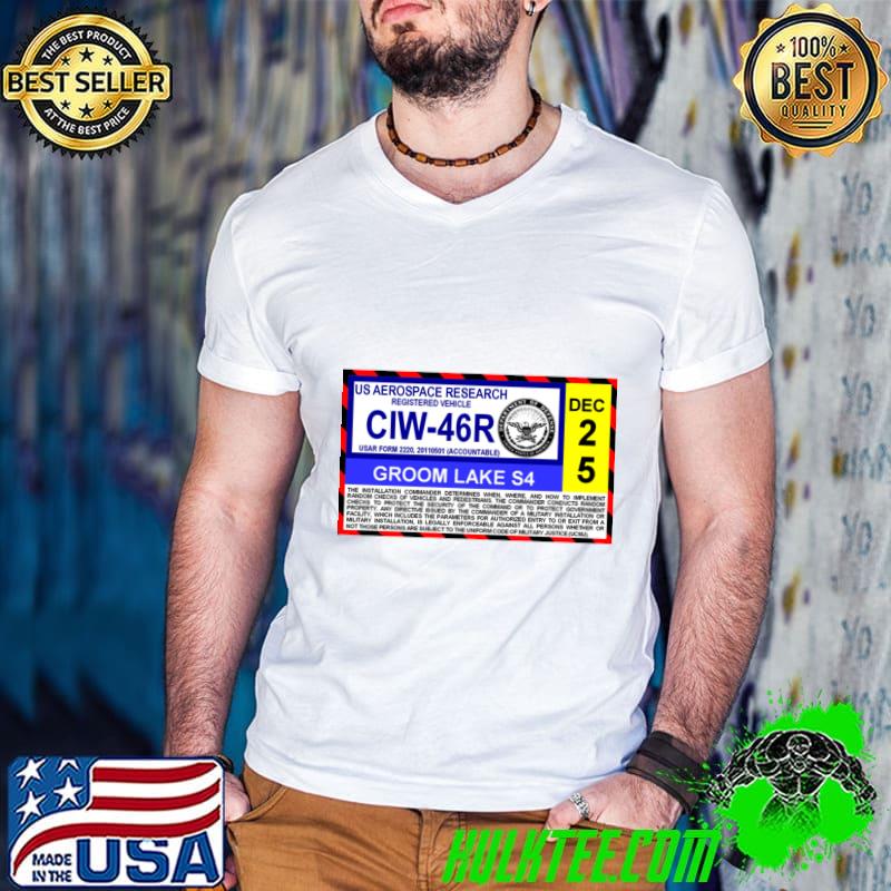 Us Aerospace Research Ciw-46r 2025 Groom Lake S4 Military Permit Groom Lake UFO T-Shirt Guys V Neck Us Aerospace Research Ciw-46r 2025 Groom Lake S4 Military Permit Groom Lake UFO T-Shirt Guys V Neck