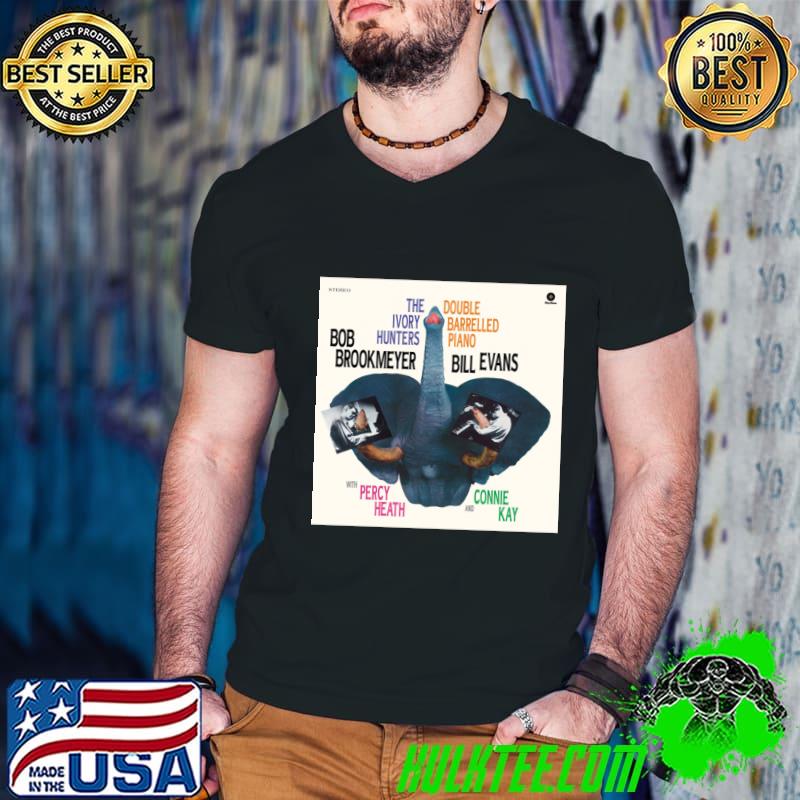 Vintage Bill Jarr Evans music Hunters Album The Ivory Hunters Double Barrelled Piano T-Shirt Guys V Neck Vintage Bill Jarr Evans music Hunters Album The Ivory Hunters Double Barrelled Piano T-Shirt Guys V Neck