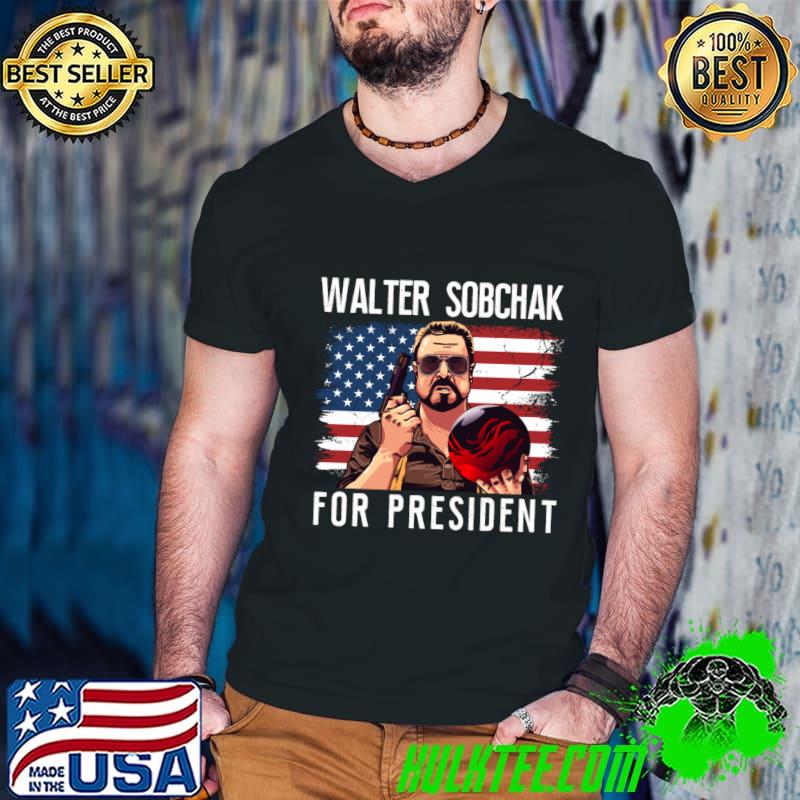 Walter Sobchak 2024 For President AMerican Flag T-Shirt Guys V Neck Walter Sobchak 2024 For President AMerican Flag T-Shirt Guys V Neck