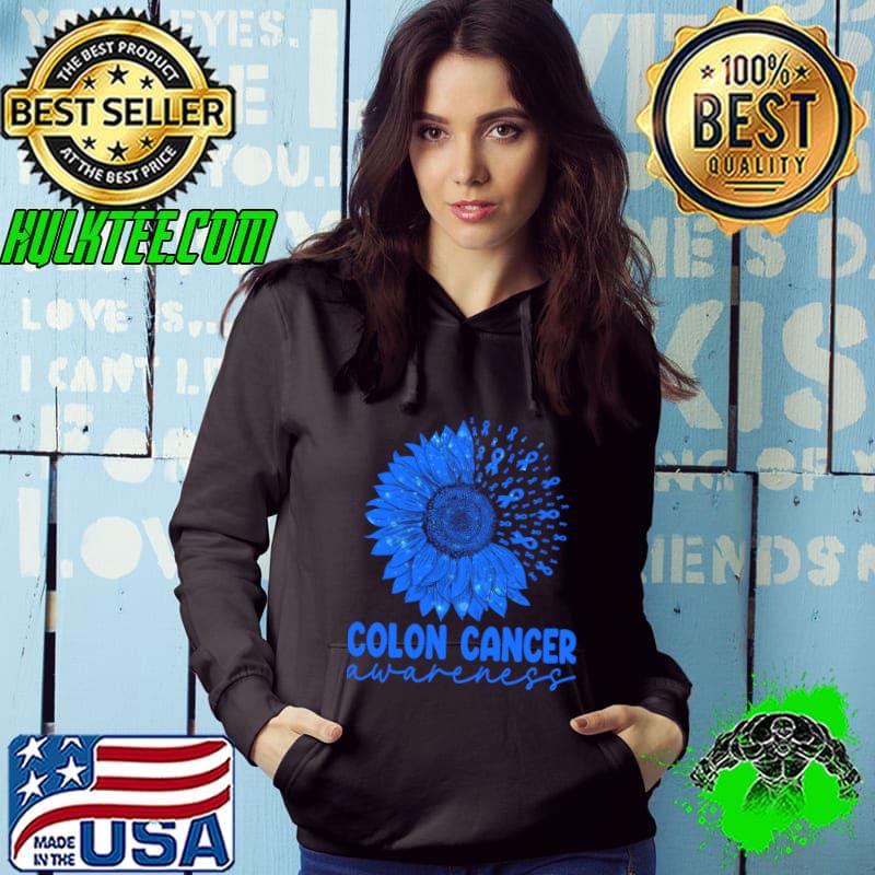 We Wear Blue Colon Cancer Awareness Sunflower T-Shirt