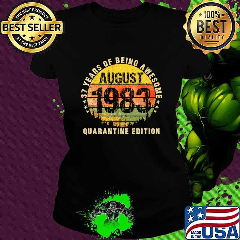 37 Years Being Awesome August 1983 Edition Vintage T-Shirt