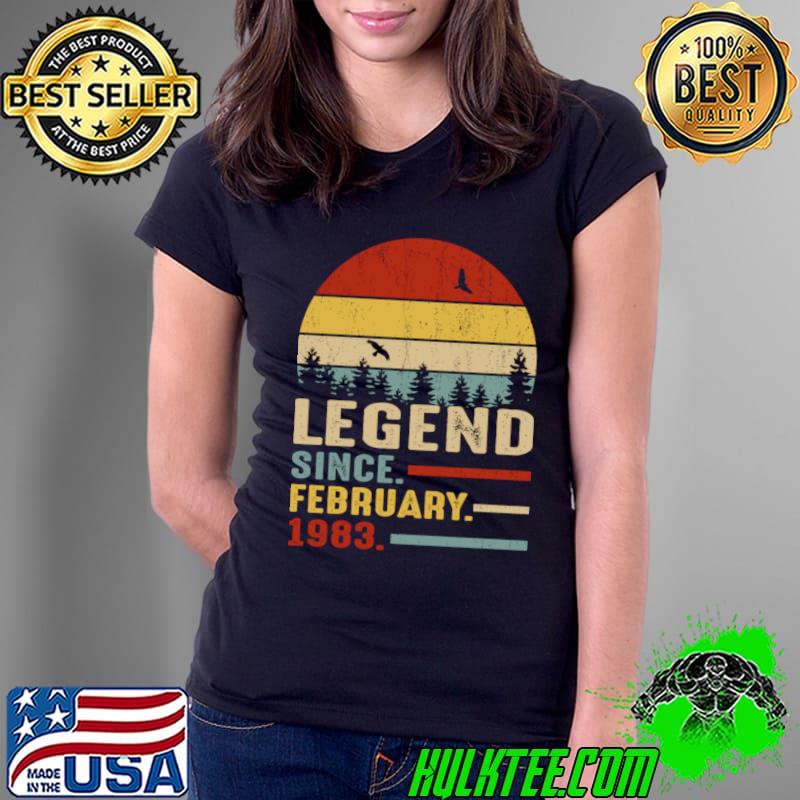 38 Legend Since February 1983 Vintage Sunset T-Shirt Ladies Tee 38 Legend Since February 1983 Vintage Sunset T-Shirt Ladies Tee