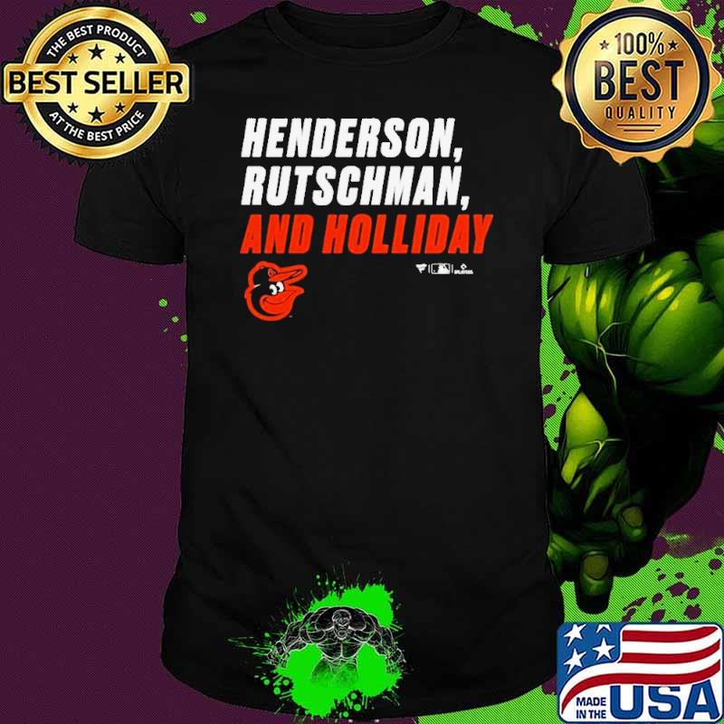 Adley Rutschman, Gunnar Henderson, & Jackson Holliday Baltimore Orioles Stacked Names shirt