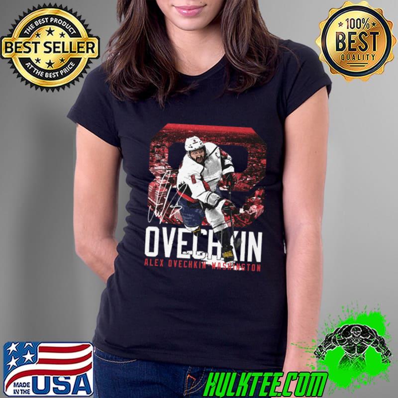 Alex Ovechkin Russian professional ice hockey Washington Landmark T-Shirt Ladies Tee Alex Ovechkin Russian professional ice hockey Washington Landmark T-Shirt Ladies Tee