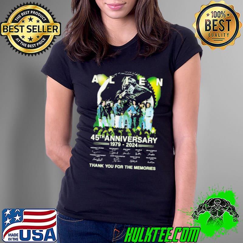 Alien 45th Anniversary 1979 2024 signatures Thank You For The Memories Shirt