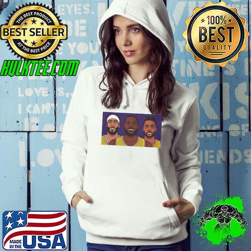 Anthony Davis Lebron James D’angelo Russell Los Angeles Lakers cartoon shirt