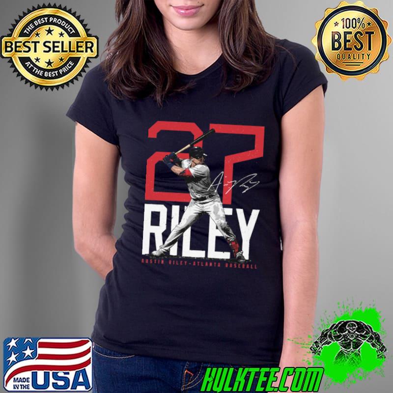 Austin Riley American professional baseball third baseman Atlanta Bold Number T-Shirt Ladies Tee Austin Riley American professional baseball third baseman Atlanta Bold Number T-Shirt Ladies Tee