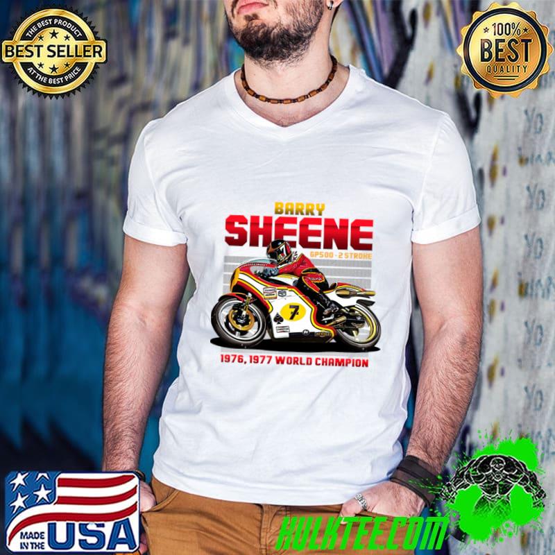 Barry Sheene Champion 70s Retro professional motorcycle racer T-Shirt