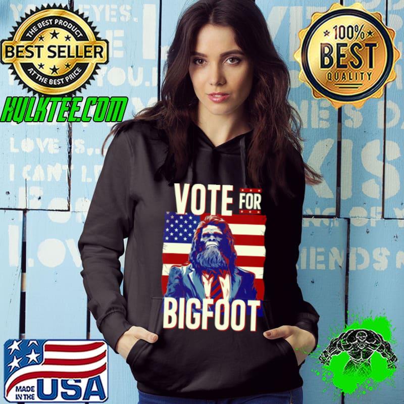 Bigfoot For President Election Vote Sasquatch American flag 2024 shirt