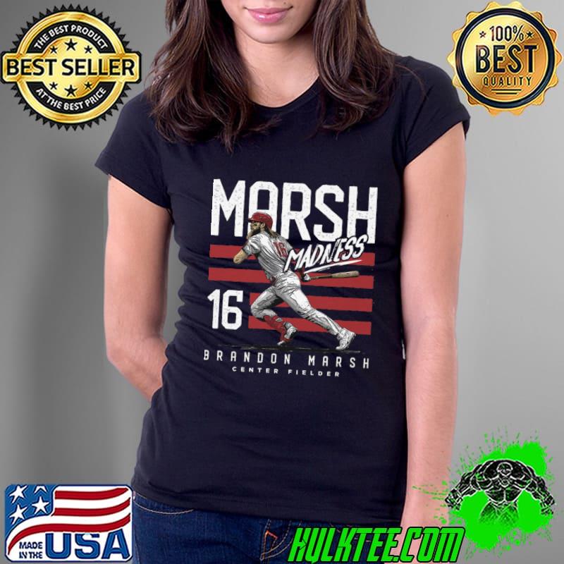 Brandon Marsh Philadelphia Marsh Madness Stripes T-Shirt Ladies Tee Brandon Marsh Philadelphia Marsh Madness Stripes T-Shirt Ladies Tee