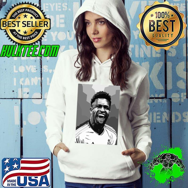Bw Vinicius Junior Wpap Art Brazilian professional footballer T-Shirt Hoodie Bw Vinicius Junior Wpap Art Brazilian professional footballer T-Shirt Hoodie