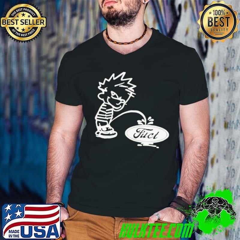 Calvin peeing on fuct shirt