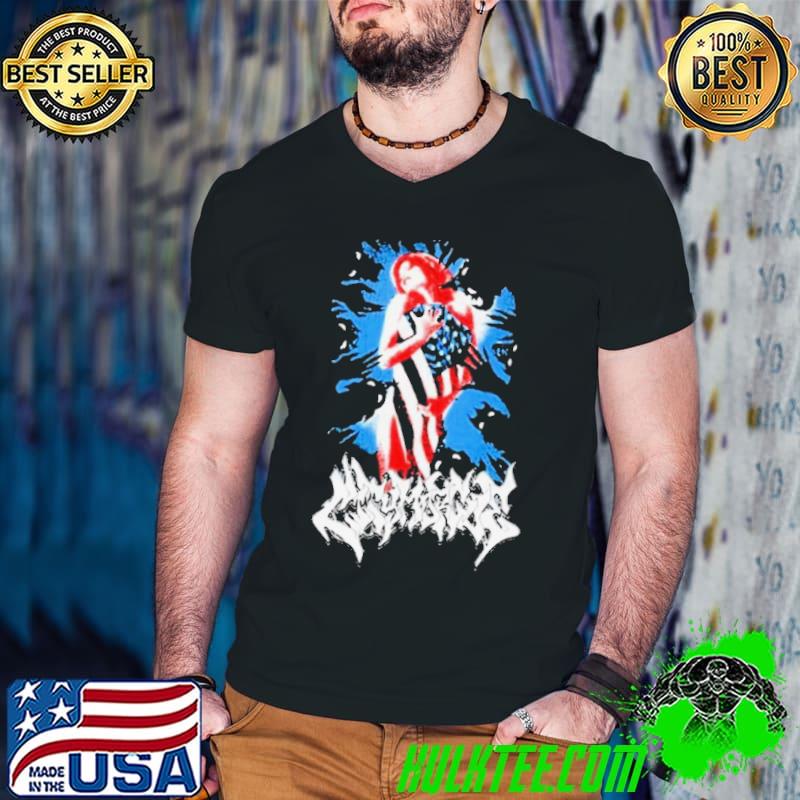 City Morgue My Bloody America Flag Shirt Guys V Neck City Morgue My Bloody America Flag Shirt Guys V Neck