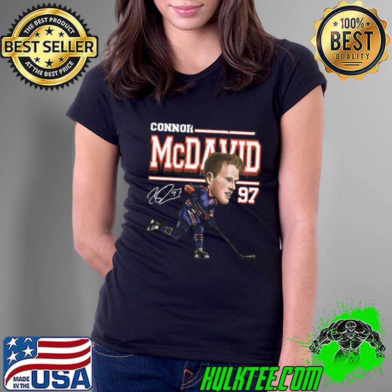 Connor McDavid Canadian professional ice hockey centre Edmonton Cartoon T-Shirt Ladies Tee Connor McDavid Canadian professional ice hockey centre Edmonton Cartoon T-Shirt Ladies Tee