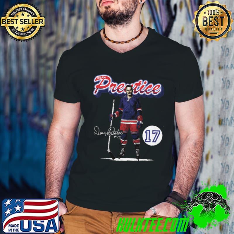 Dean Prentice Canadian professional ice hockey left winger New York R Retro Script T-Shirt Dean Prentice Canadian professional ice hockey left winger New York R Retro Script T-Shirt