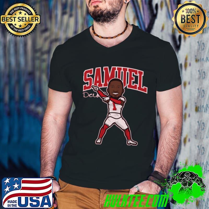 Deebo Samuel American football wide receiver for San Francisco 49ers Toon T-Shirt Guys V Neck Deebo Samuel American football wide receiver for San Francisco 49ers Toon T-Shirt Guys V Neck