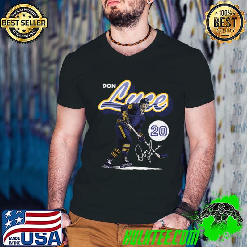 Don Luce Buffalo Canadian former professional ice hockey centre Retro Script T-Shirt