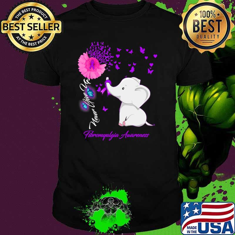 Elephant Flower Fibromyalgia Awareness Fibromyalgia Ribbon T-Shirt
