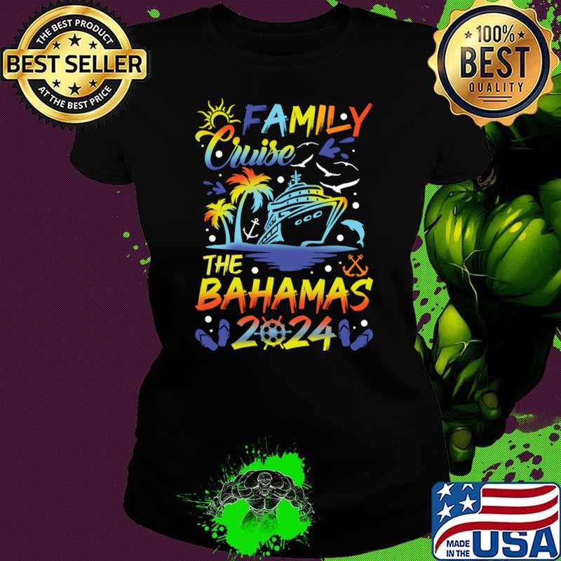 Family Cruise The Bahamas 2024 Palms Tree Colors T-Shirt