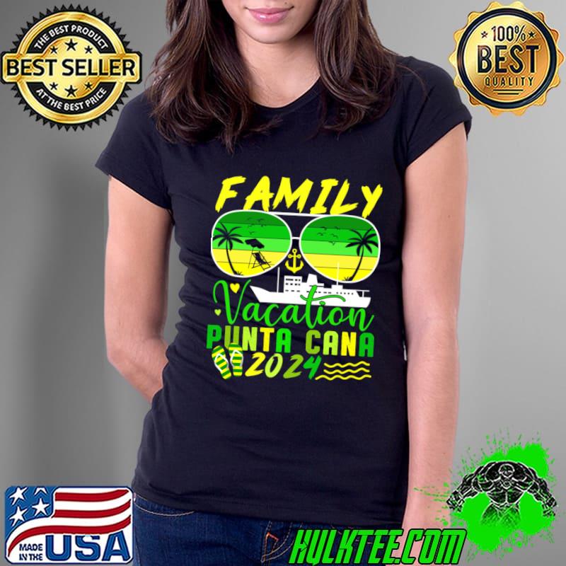 Family Vacation Punta Cana 2024 Sunglasses Retro T-Shirt Ladies Tee Family Vacation Punta Cana 2024 Sunglasses Retro T-Shirt Ladies Tee