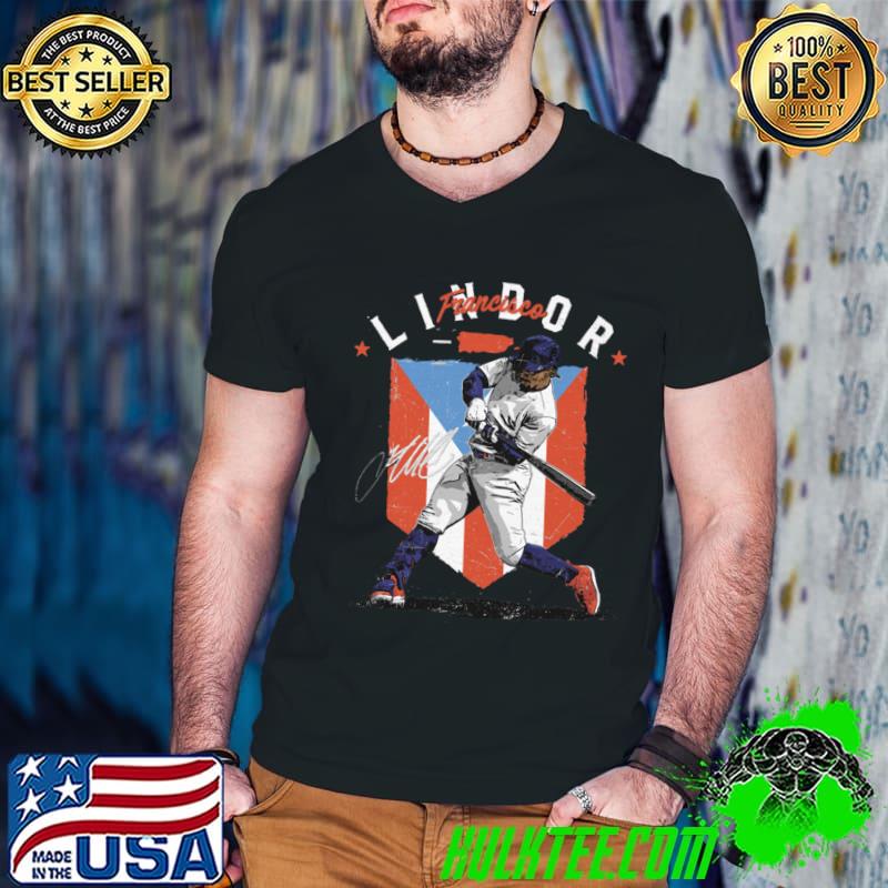 Francisco Lindor New York M Country Flag Puerto Rican professional baseball T-Shirt Guys V Neck Francisco Lindor New York M Country Flag Puerto Rican professional baseball T-Shirt Guys V Neck