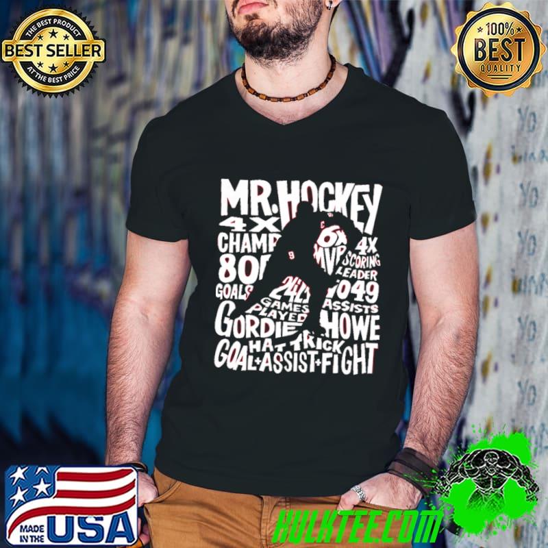 Gordie Howe Word Art Canadian professional ice hockey player T-Shirt