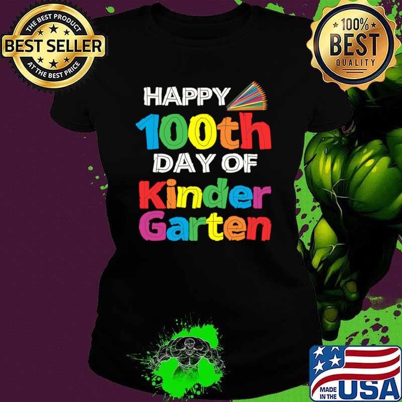 Happy 100Th Day Of Kindergen Student 5 Colors T-Shirt
