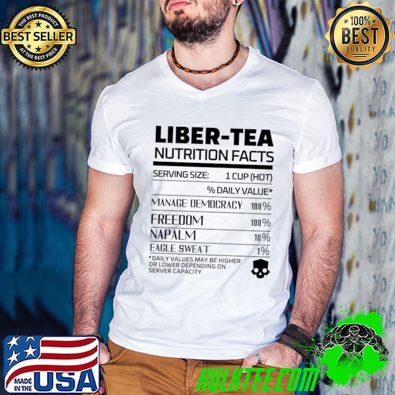 Helldivers 2 Liber-tea Nutrition Black Color Daily Values May Be Higher T-Shirt