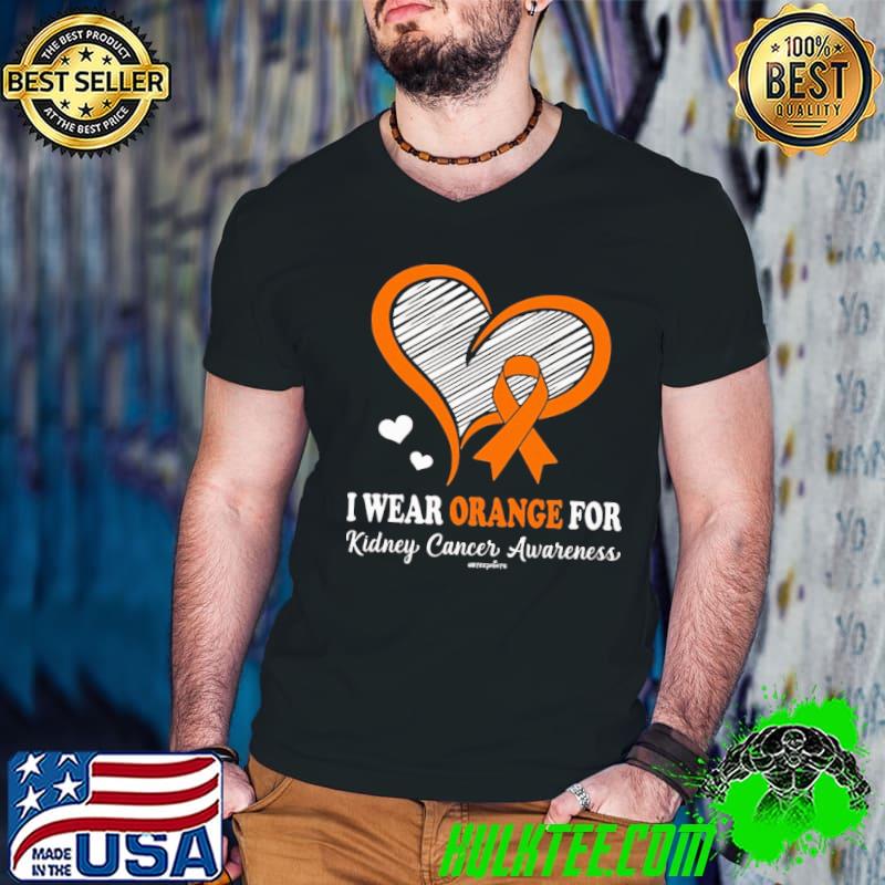 I wear orange for kidney cancer awareness heart s Guys V Neck I wear orange for kidney cancer awareness heart s Guys V Neck