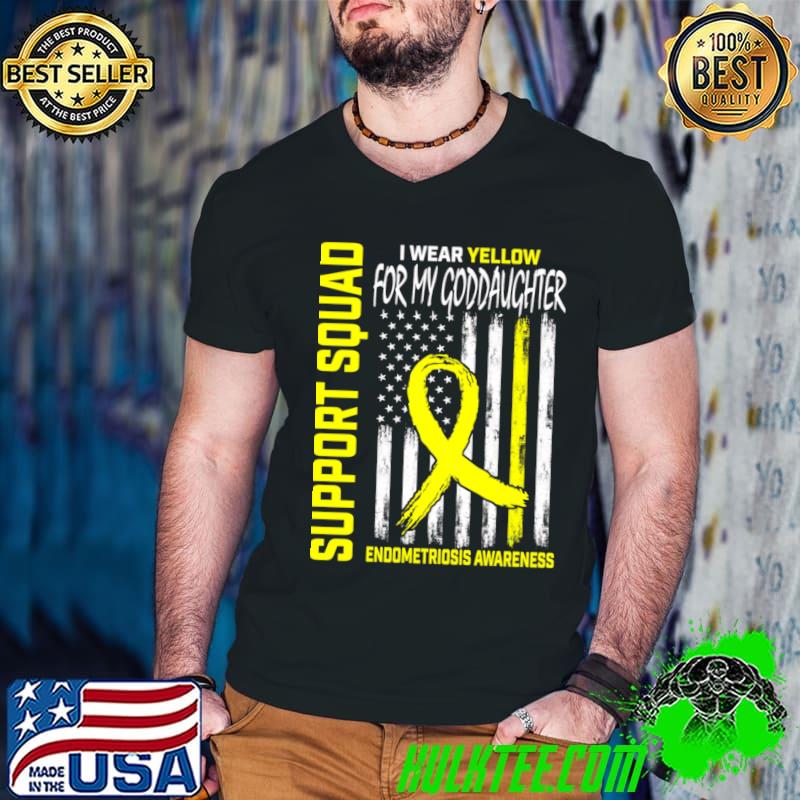I Wear Yellow For Mt Goddaughter Endometriosis Flag Support Products T-Shirt
