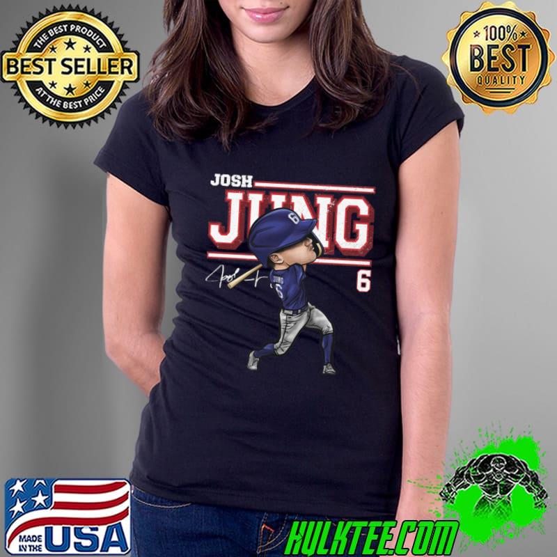 Josh Jung Texas Cartoon American professional baseball third baseman T-Shirt Ladies Tee Josh Jung Texas Cartoon American professional baseball third baseman T-Shirt Ladies Tee