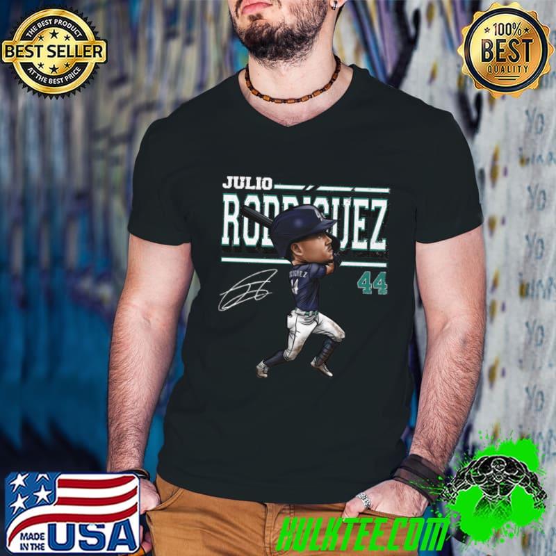 Julio Rodriguez Dominican professional baseball center fielder Seattle Cartoon T-Shirt Guys V Neck Julio Rodriguez Dominican professional baseball center fielder Seattle Cartoon T-Shirt Guys V Neck