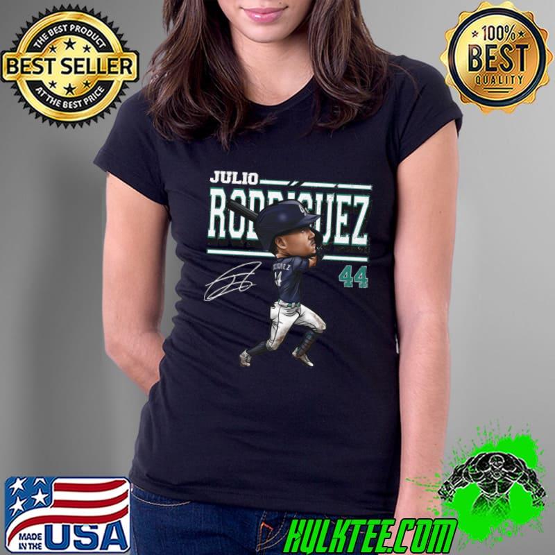Julio Rodriguez Dominican professional baseball center fielder Seattle Cartoon T-Shirt Ladies Tee Julio Rodriguez Dominican professional baseball center fielder Seattle Cartoon T-Shirt Ladies Tee