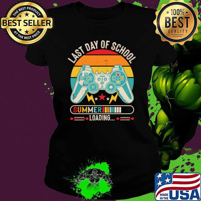 Last Day Of School Summer Loading Control Game Vintage T-Shirt