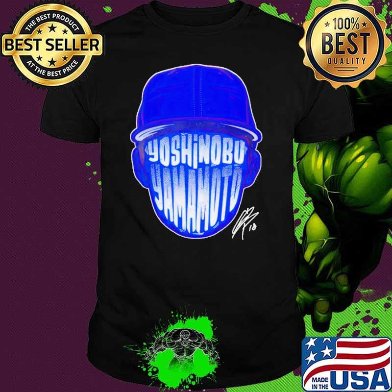 Los Angeles Dodgers Yoshinobu Yamamoto face silhouette signature shirt