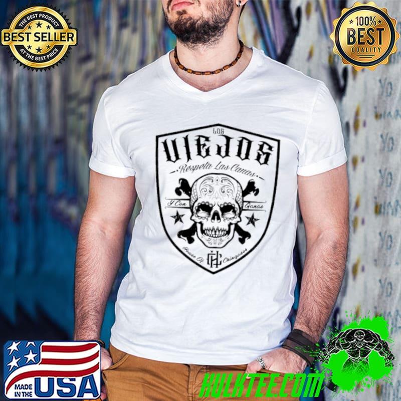 Los Viejos Respeta Las Canas Old School s Guys V Neck Los Viejos Respeta Las Canas Old School s Guys V Neck