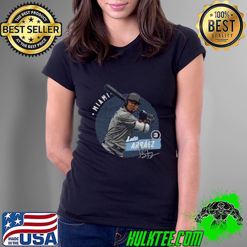 Luis Arraez Venezuelan professional baseball second baseman Miami Dots T-Shirt Ladies Tee Luis Arraez Venezuelan professional baseball second baseman Miami Dots T-Shirt Ladies Tee