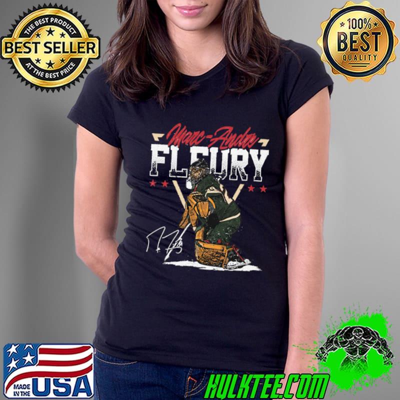 Marc-Andre Signature Fleury Minnesota Triangle Name T-Shirt Ladies Tee Marc-Andre Signature Fleury Minnesota Triangle Name T-Shirt Ladies Tee