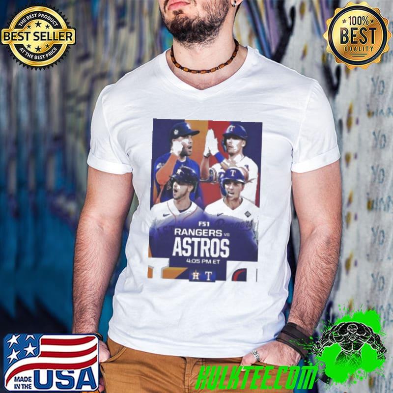 MLB FS1 Houston Astros vs Texas Rangers Matchup Wall Decor Poster Shirt Guys V Neck MLB FS1 Houston Astros vs Texas Rangers Matchup Wall Decor Poster Shirt Guys V Neck