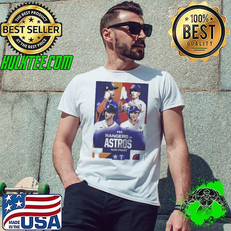 MLB FS1 Houston Astros vs Texas Rangers Matchup Wall Decor Poster Shirt