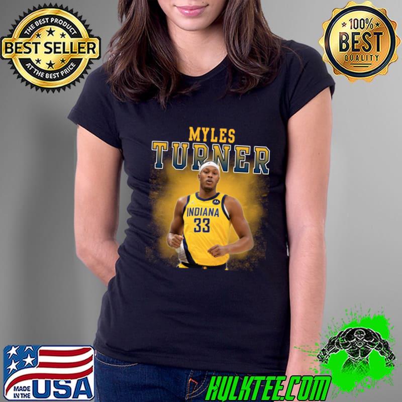 Myles Turner American professional basketball player for Indiana Pacers T-Shirt Ladies Tee Myles Turner American professional basketball player for Indiana Pacers T-Shirt Ladies Tee