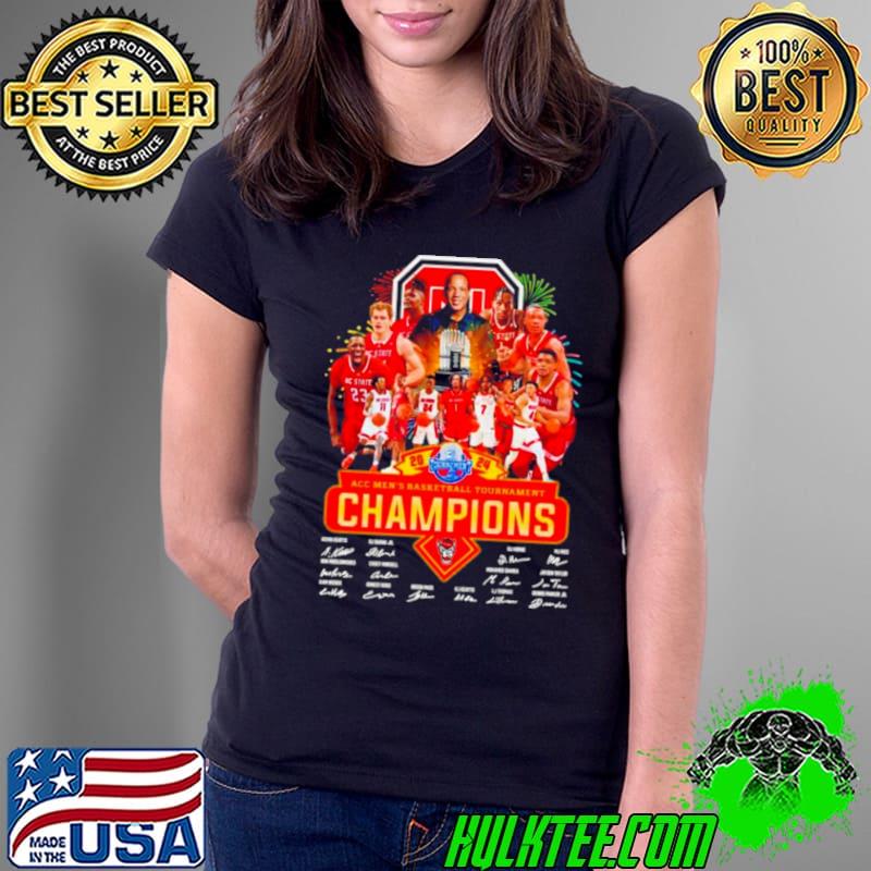 NC State Wolfpack 2024 ACC Men’s basketball tournament Champions signatures shirt