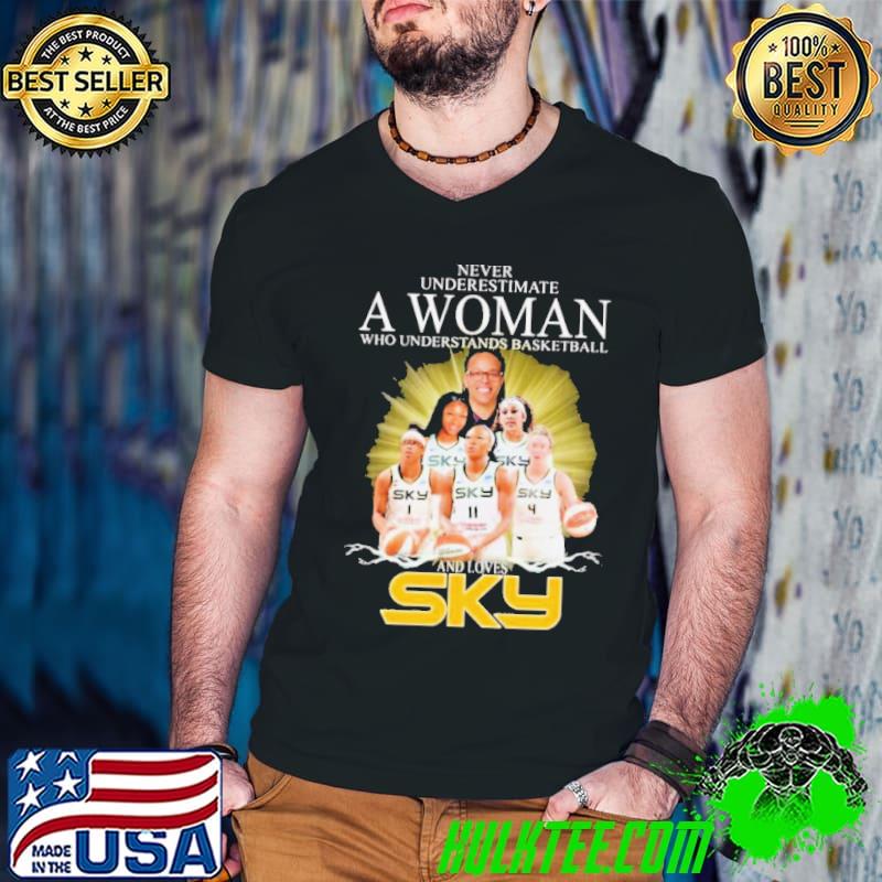 Never Underestimate A Woman Who Understands Basketball And Loves Chicago Sky WNBA Draft Signatures Shirt Guys V Neck Never Underestimate A Woman Who Understands Basketball And Loves Chicago Sky WNBA Draft Signatures Shirt Guys V Neck