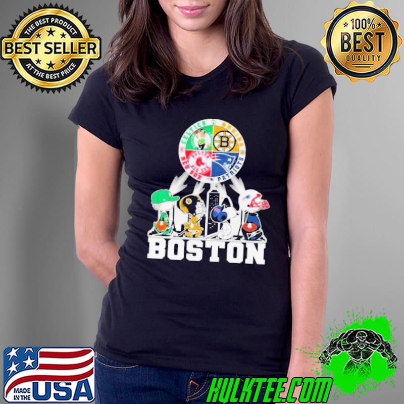 Peanuts Character Abbey Road New England Patriot Boston Bruins Celtics Red Sox Sport Proud shirt