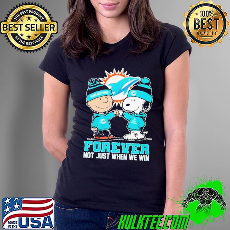 Peanuts Snoopy And Charlie Brown Miami Dolphins Forever Not Just When We Win Shirt