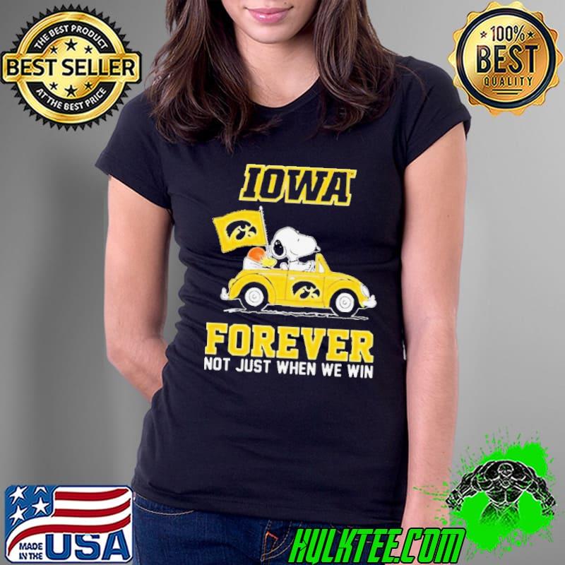 Peanuts Snoopy And Woodstock Iowa Hawkeyes National Championship On Car Forever Not Just When We Win Shirt