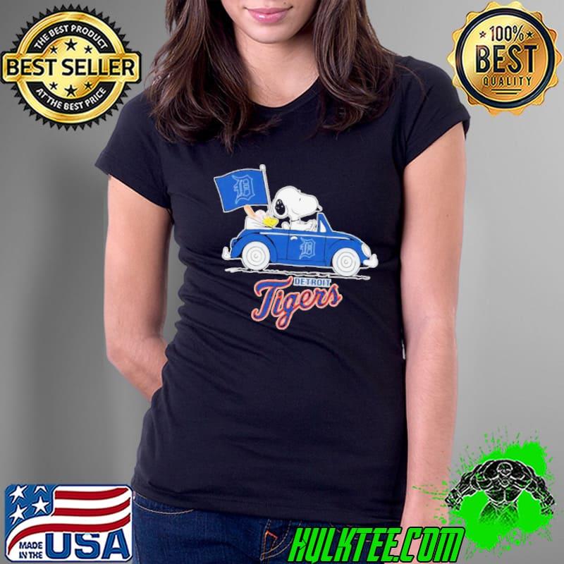 Peanuts Snoopy And Woodstock On Car Detroit Tigers 2024 Shirt