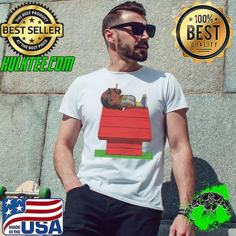 Peanuts Snoopy parody smoking Snoop Dogg on Rooftop shirt